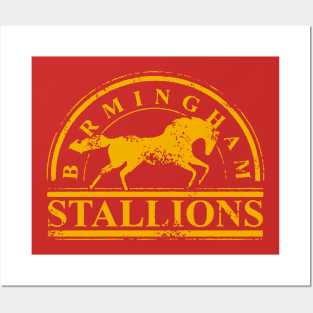 BIRMINGHAM STALLIONS VINTAGE ON RED Posters and Art